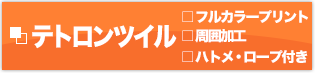 テトロンツイル フルカラープリント 周囲加工 ハトメ・ロープ付き