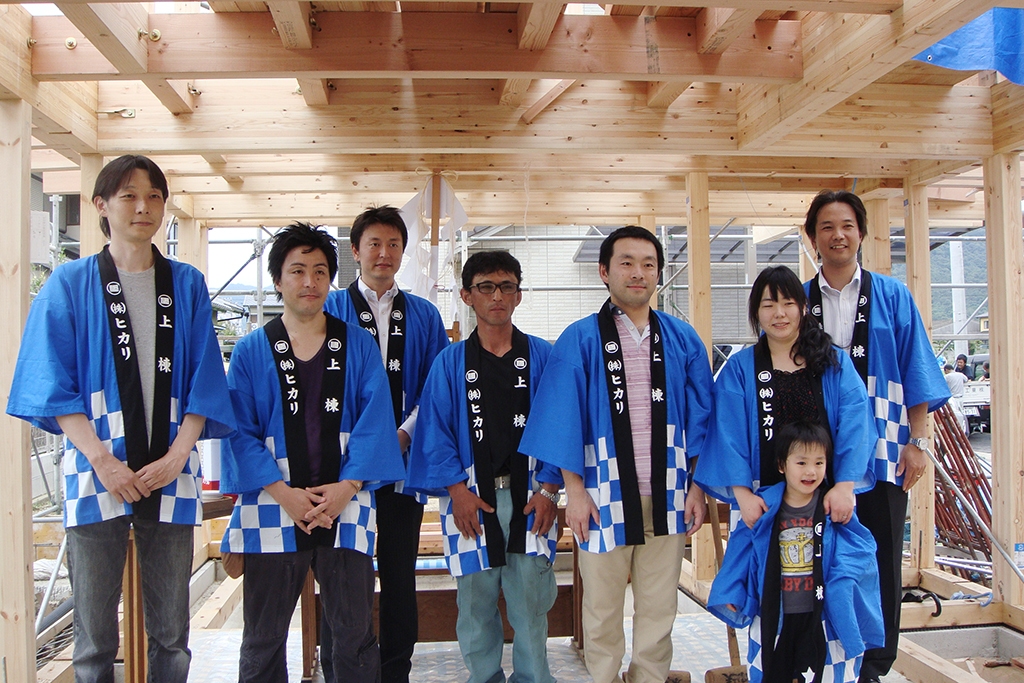 制作例　市松柄はっぴ【ブルー】フリーサイズ