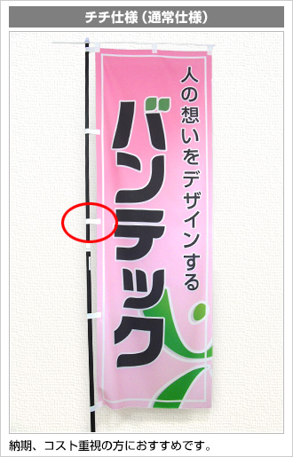 通常のチチ仕様は納期が早くコスト重視の方におすすめです。