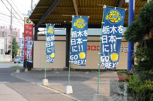 栃木を日本一に！GO BREX！のぼり旗の写真