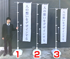 のぼり旗サイズ参考画像