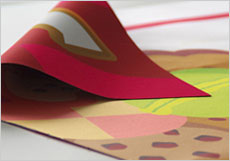 表と裏を別柄で印刷する事が可能な遮光スウェード生地(両面のぼり)画像。