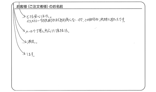 デザイン料無料・デザイン修正も何度でも無料、この部分が決め手に近かったです。