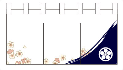 和菓子01【家紋（白地）のれん】