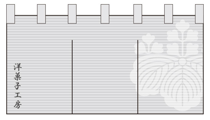 洋菓子のれんデザインサンプル02