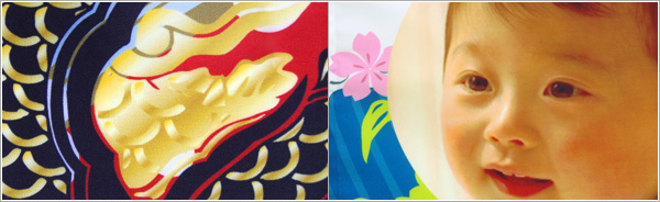 フルカラー写真OK！金色、銀色の表現が可能です。