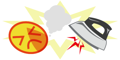 ３.アイロンを１２０℃ほどに合わせてください。